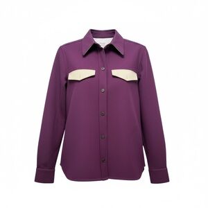 Calvin Klein 205W39NYC Wool Western Plum Long Sleeve Shirt